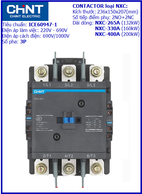 CONTACTOR NXC 3P-330A