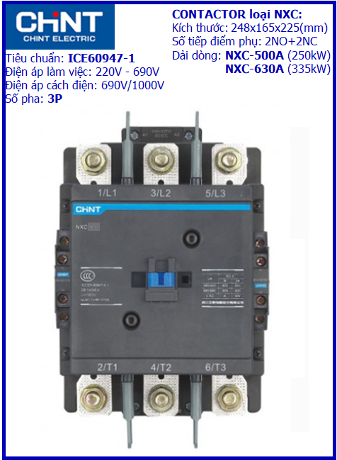 CONTACTOR NXC 3P-500A